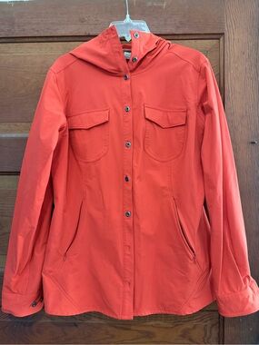 Duluth Trading Co Red/Orange Hooded Utility Jacket